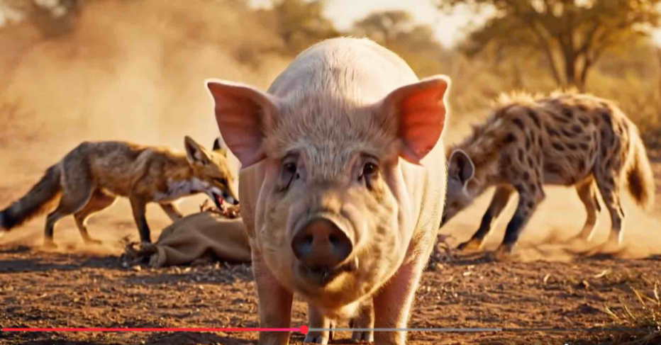 hyena, fox and pig picture2